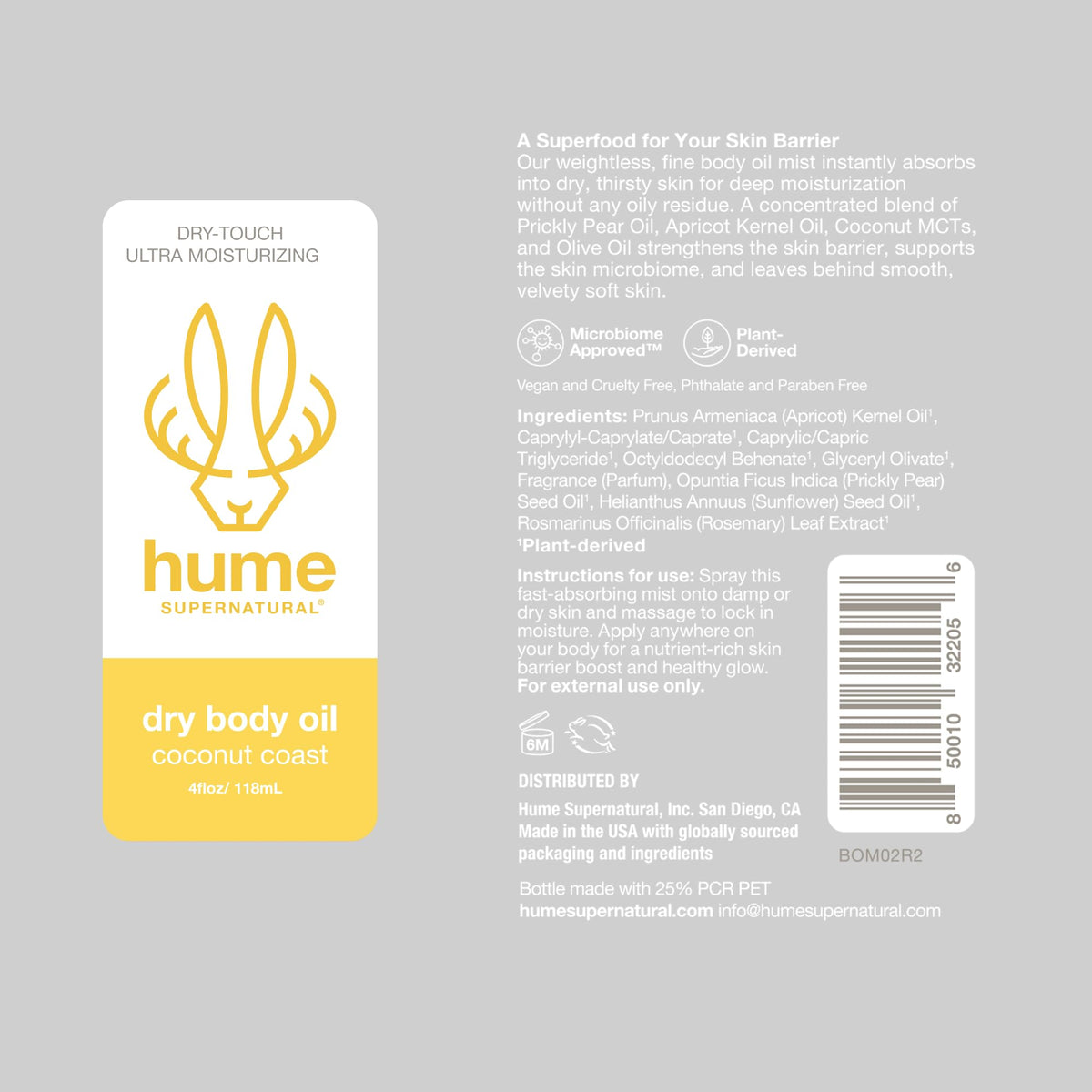 Hume Supernatural microbiome-friendly formula supports skin barrier health.