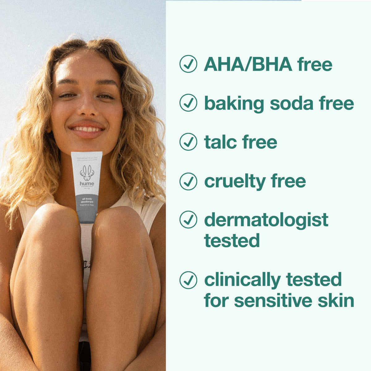 HUME SUPERNATURAL balm tested for sensitive skin and comfort.
