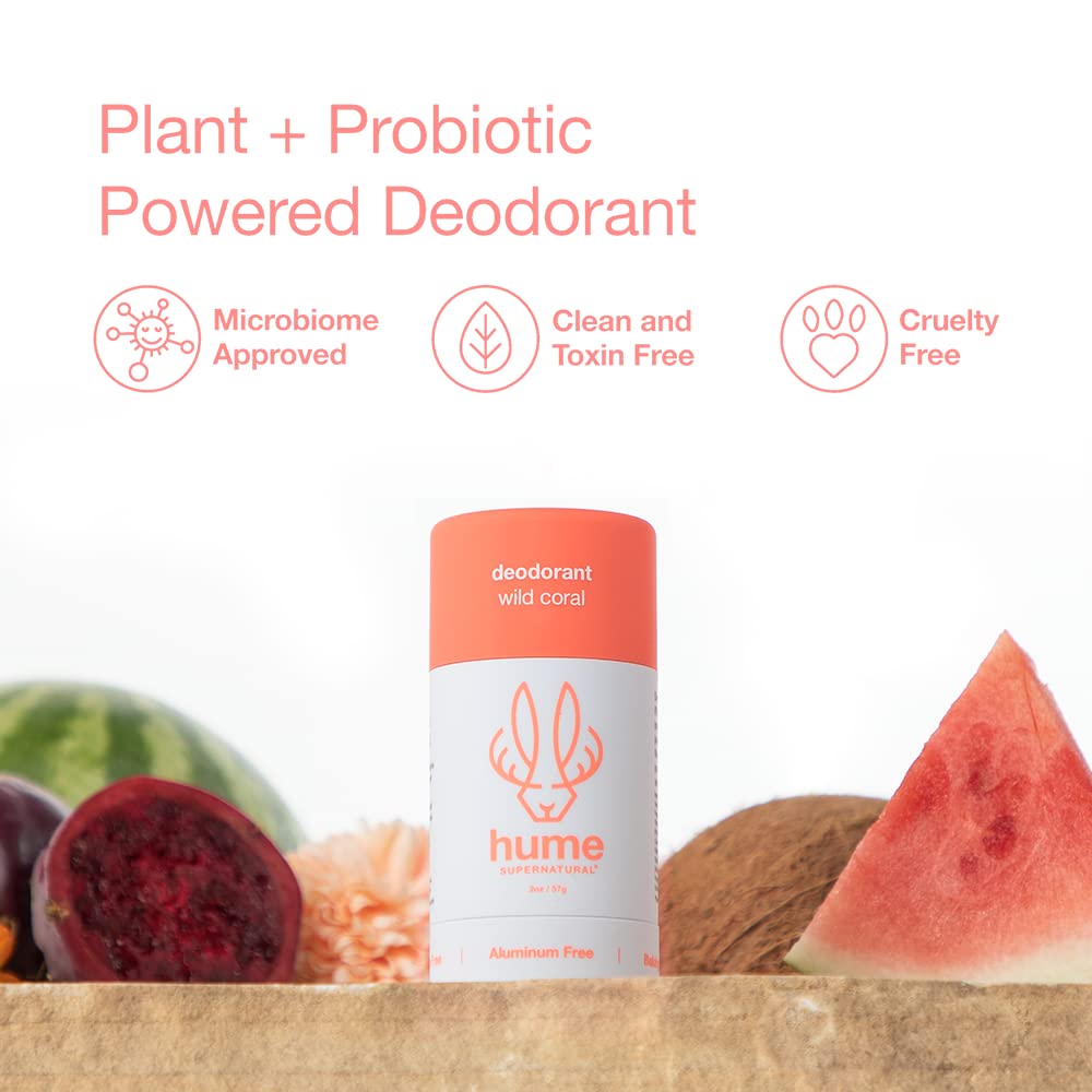 HUME Supernatural Wild Coral aloe and cactus flower for skin comfort.