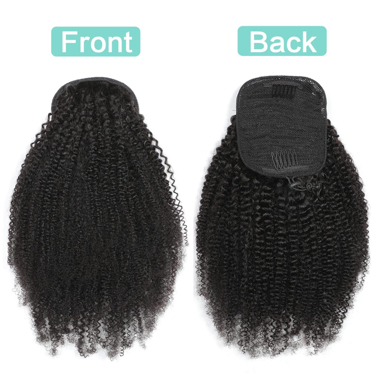 Humistwbiu drawstring ponytail with clips provides secure, quick styling.