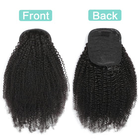 Humistwbiu drawstring ponytail with clips provides secure, quick styling.