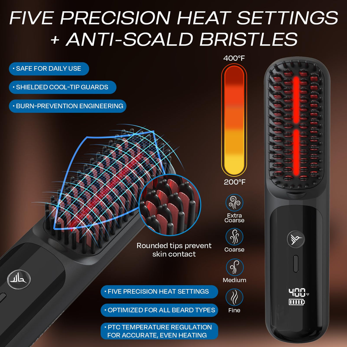 HUMMINGBIRD MK18 five heat settings tailor warmth to beard length and texture.