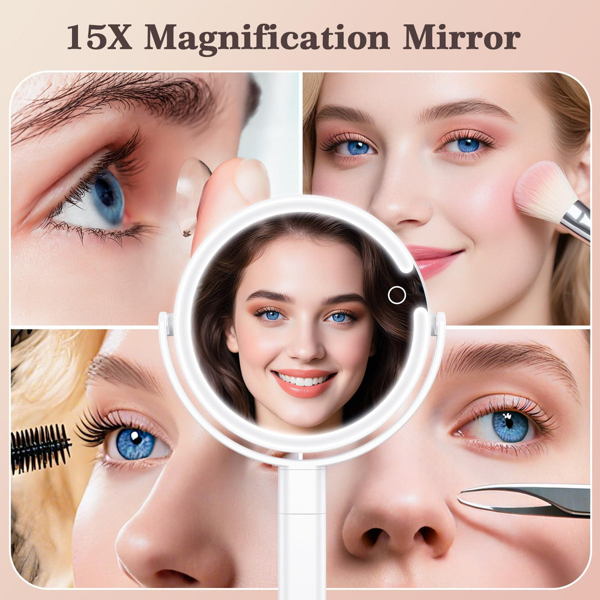 HUNCAB 15X magnification on double-sided mirror for detail