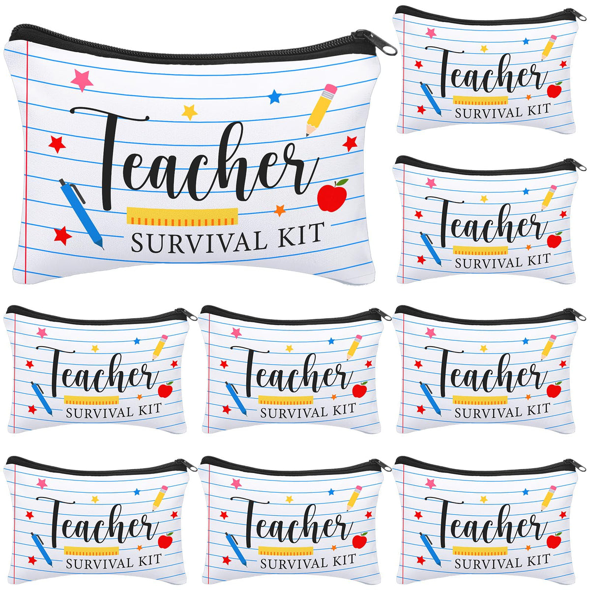 HunnmingRe teacher survival kit canvas bag for daily essentials and organization