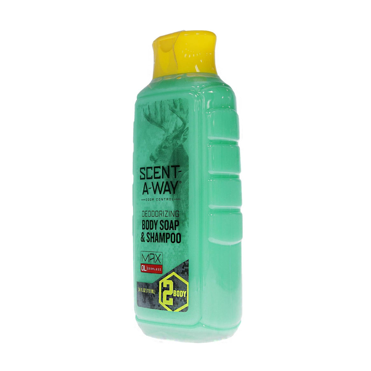 Hunters Specialties Scent-A-Way MAX bottle back detailing ingredients and hydration benefits.