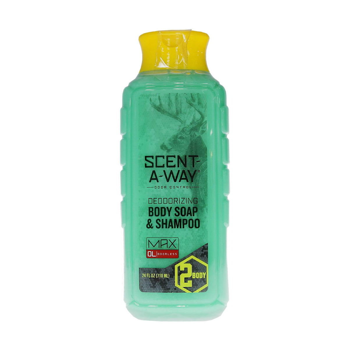Hunters Specialties Scent-A-Way MAX bottle front for odor control on hunting trips.
