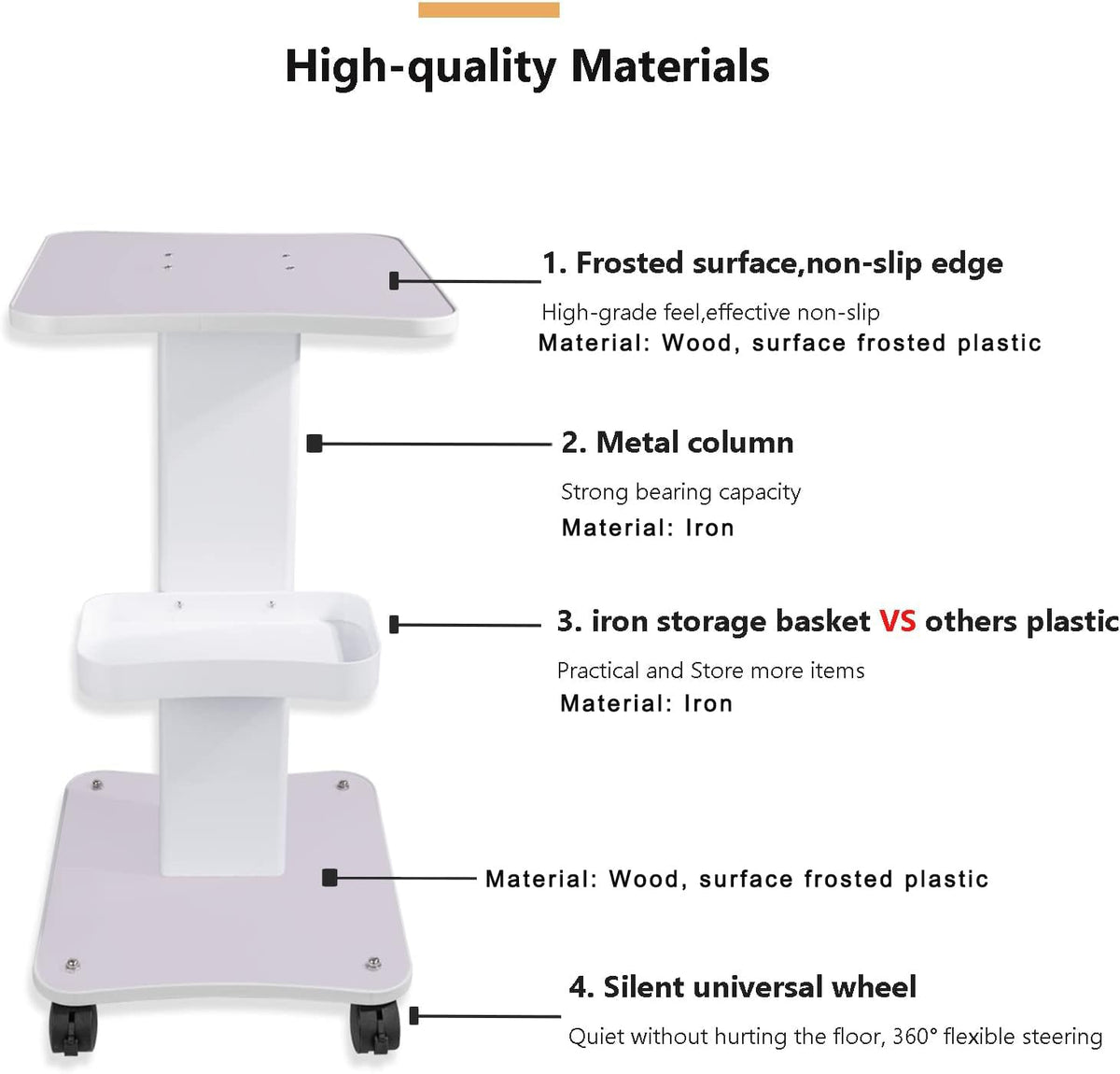 HUOXOU trolley side storage tray organized with small items