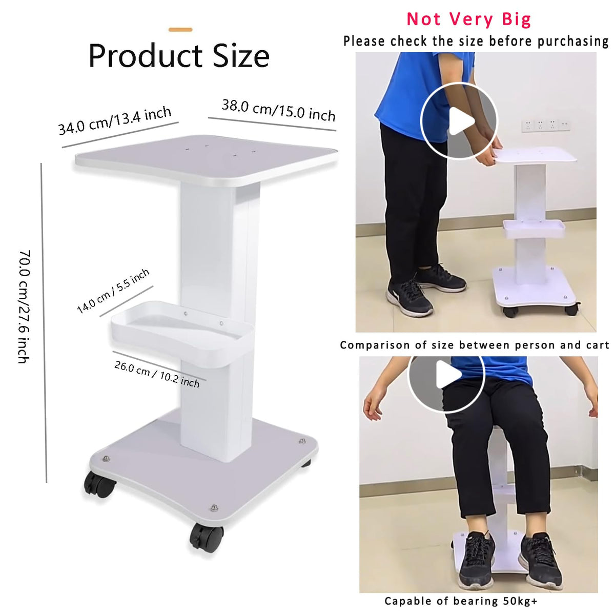 HUOXOU esthetician cart with silent wheels for smooth salon movement