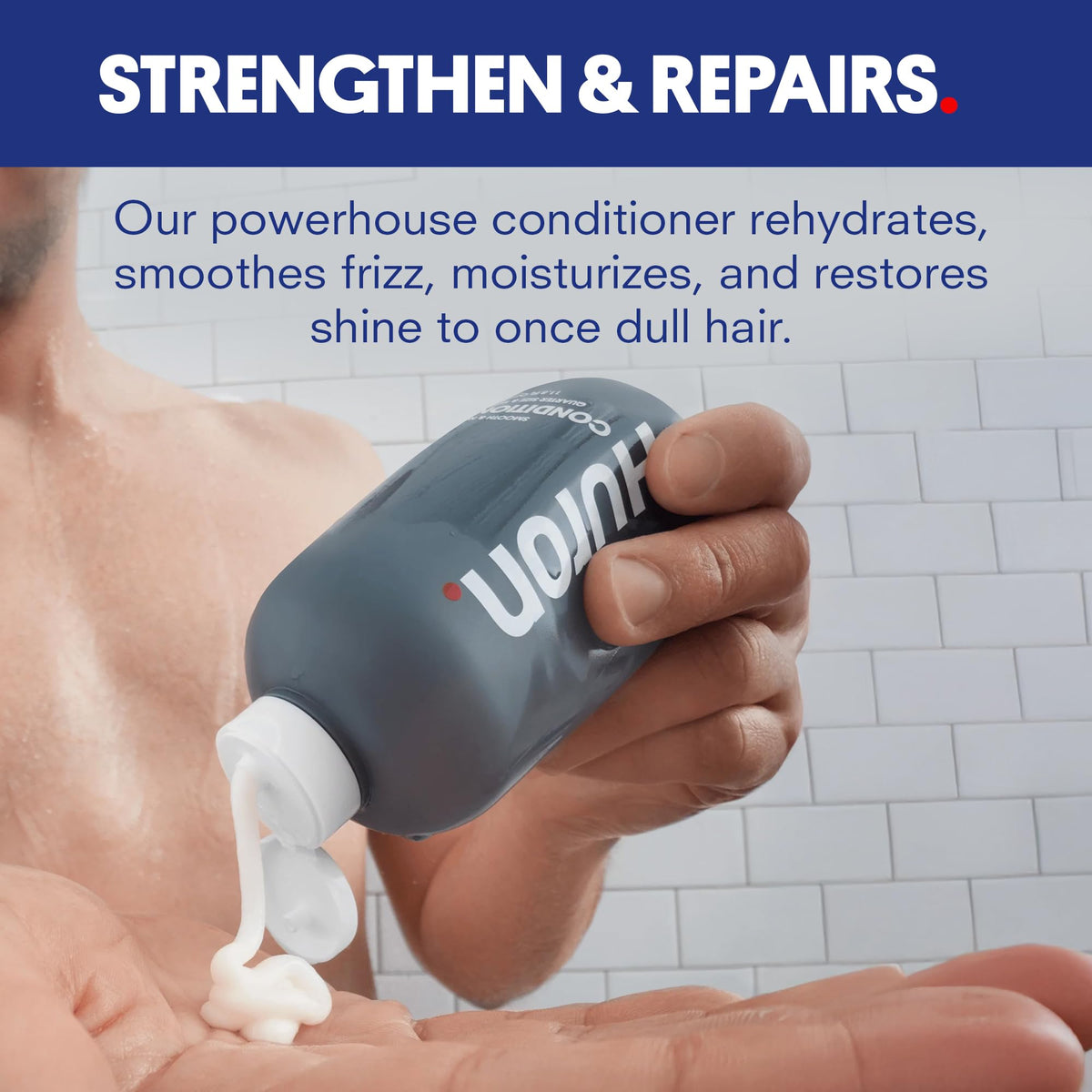 Huron conditioner bottle with citrus juniper greens scent for a refreshing aroma
