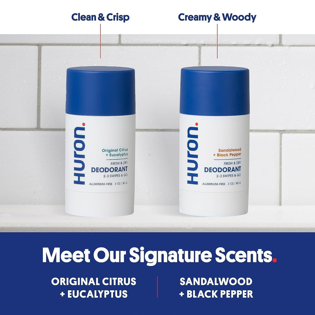 Huron deodorant made in USA with clean ingredients.