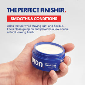 Huron Hair Styler cream-dispense shows easy-to-apply formula for fast morning routines.