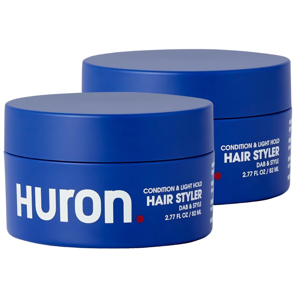 Huron Hair Styler packaging shows paraben-free formula for daily grooming.