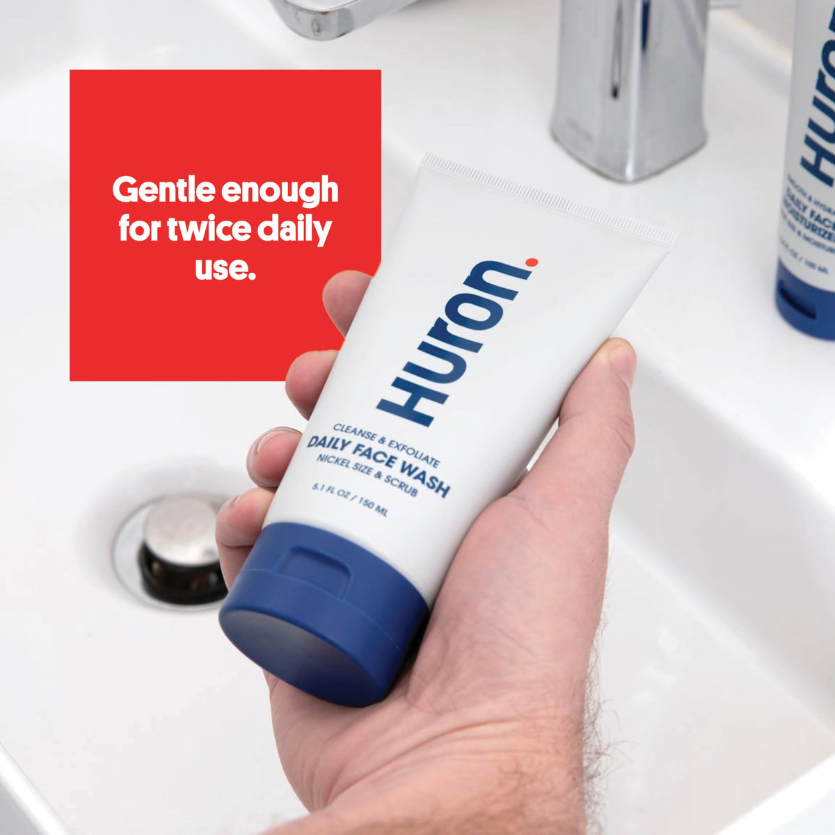 Huron Men’s Face Wash with Aloe and Cactus for soothing hydration.