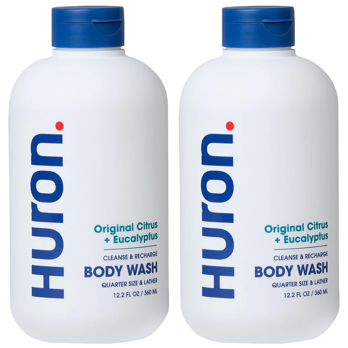 Huron Men’s Moisturizing Body Wash with citrus-eucalyptus lather for a refreshing cleanse