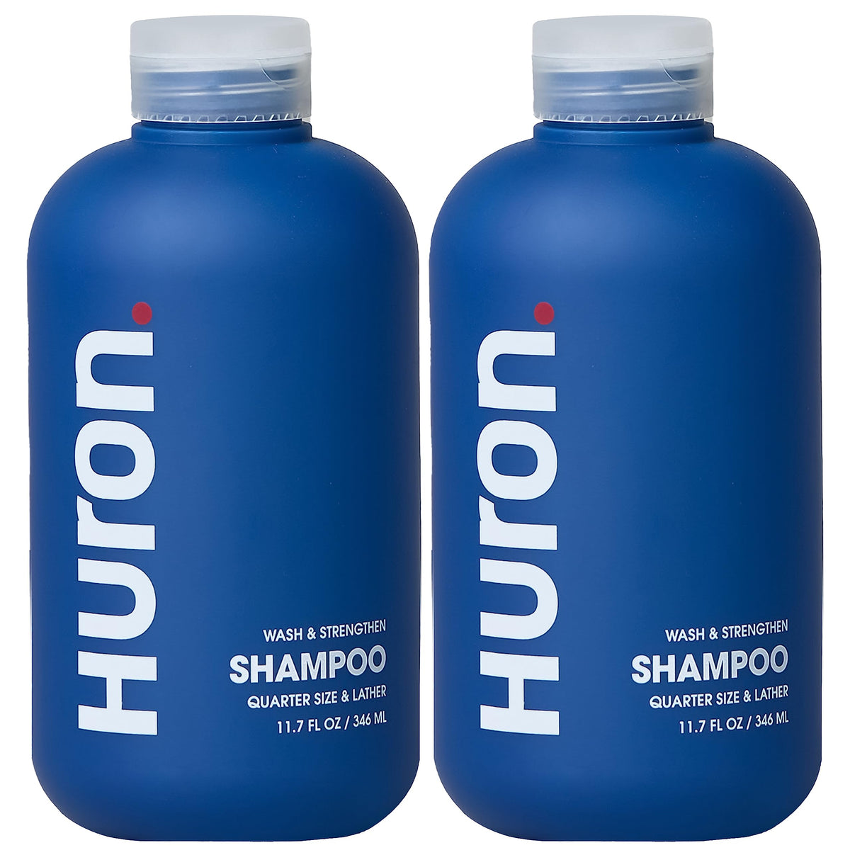 Huron shampoo bottle front view in a double-pack for daily hydrating care