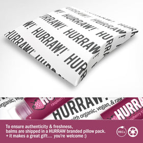 Hurraw! Black Cherry swatch reveals vibrant sheer red hue.