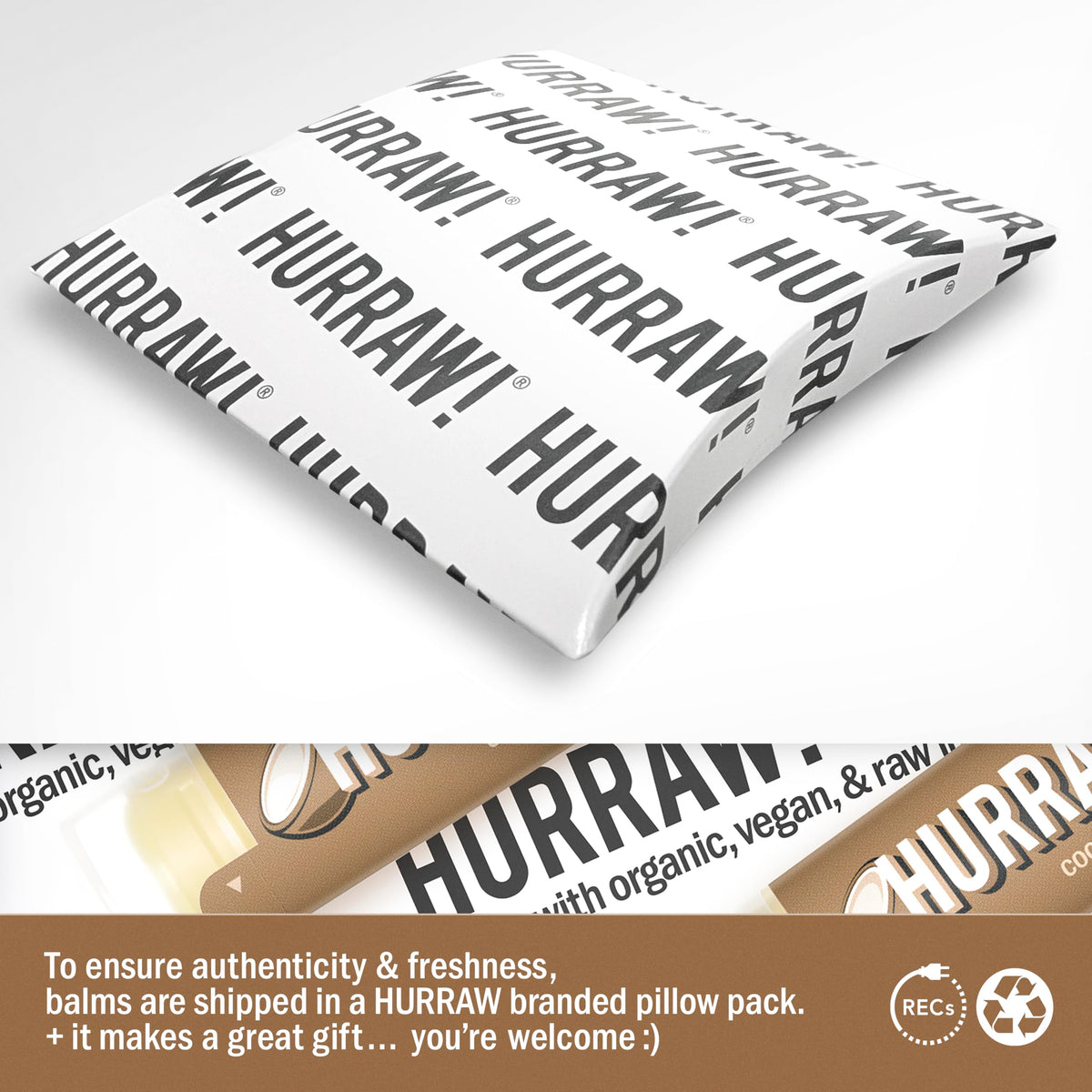 Open Hurraw! Coconut Lip Balm tube ready for daily use.