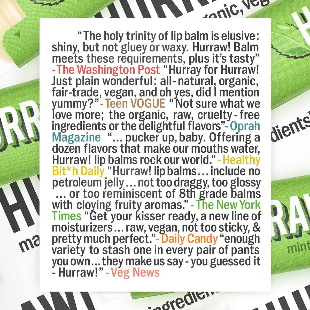 Hurraw! Mint lip balm sensory mint vibe closeup