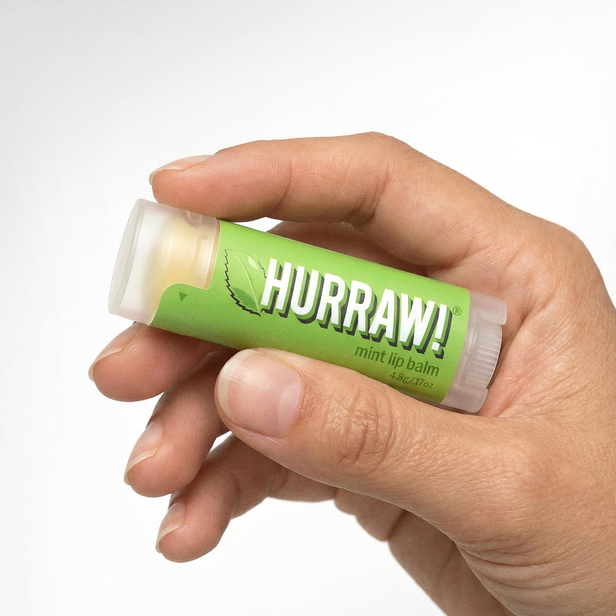 Hurraw! Mint lip balm USA-made badge highlights local production