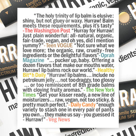 USA-made label on Hurraw Moon Night Lip Balm packaging.