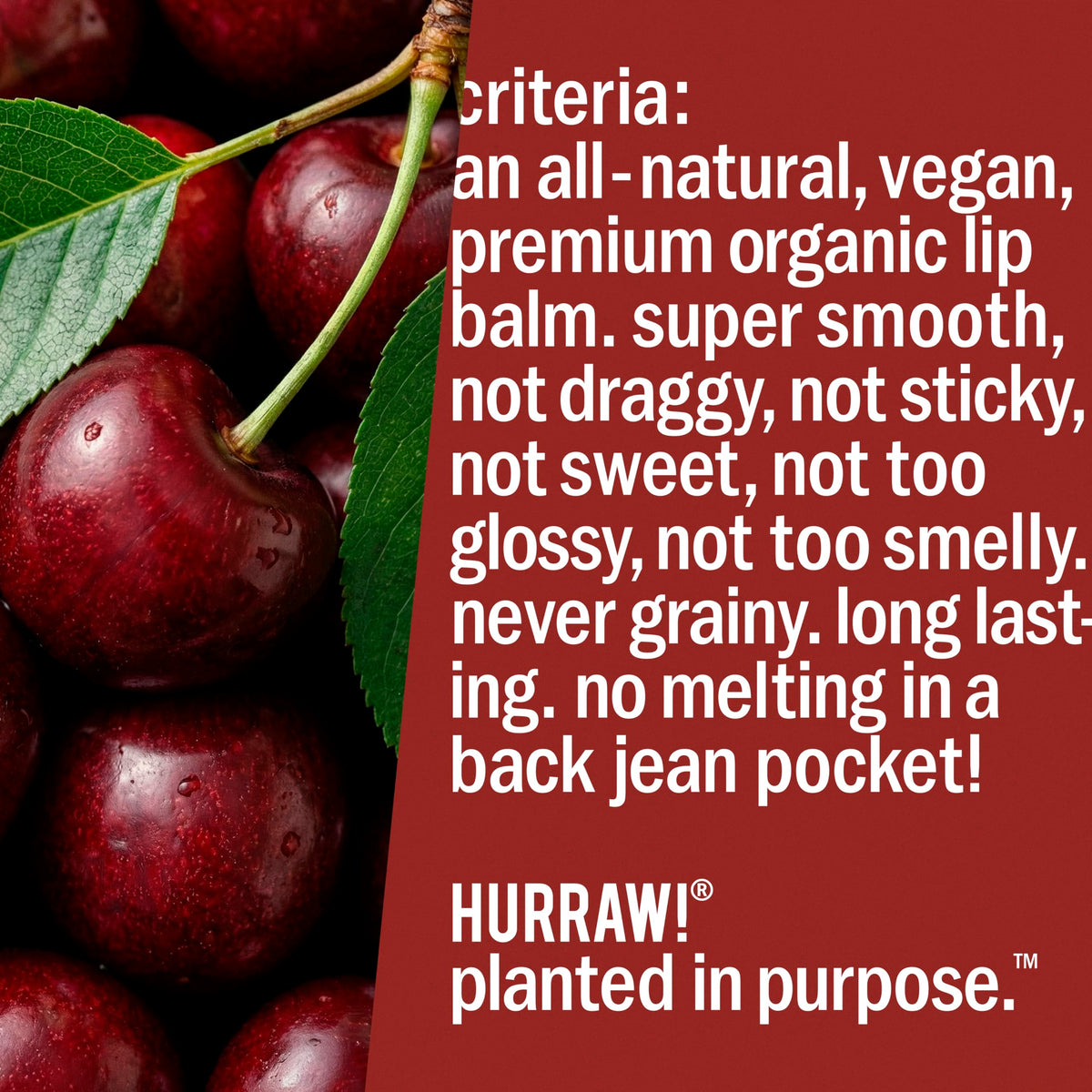 Hurraw! natural ingredients label emphasizing organic and vegan features.
