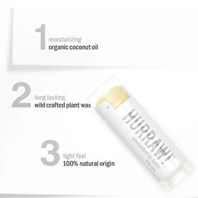 Hurraw! unscented lip balm three oval tubes ready for everyday use.