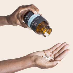 Hush & Hush packaging indicates premium hair health supplement