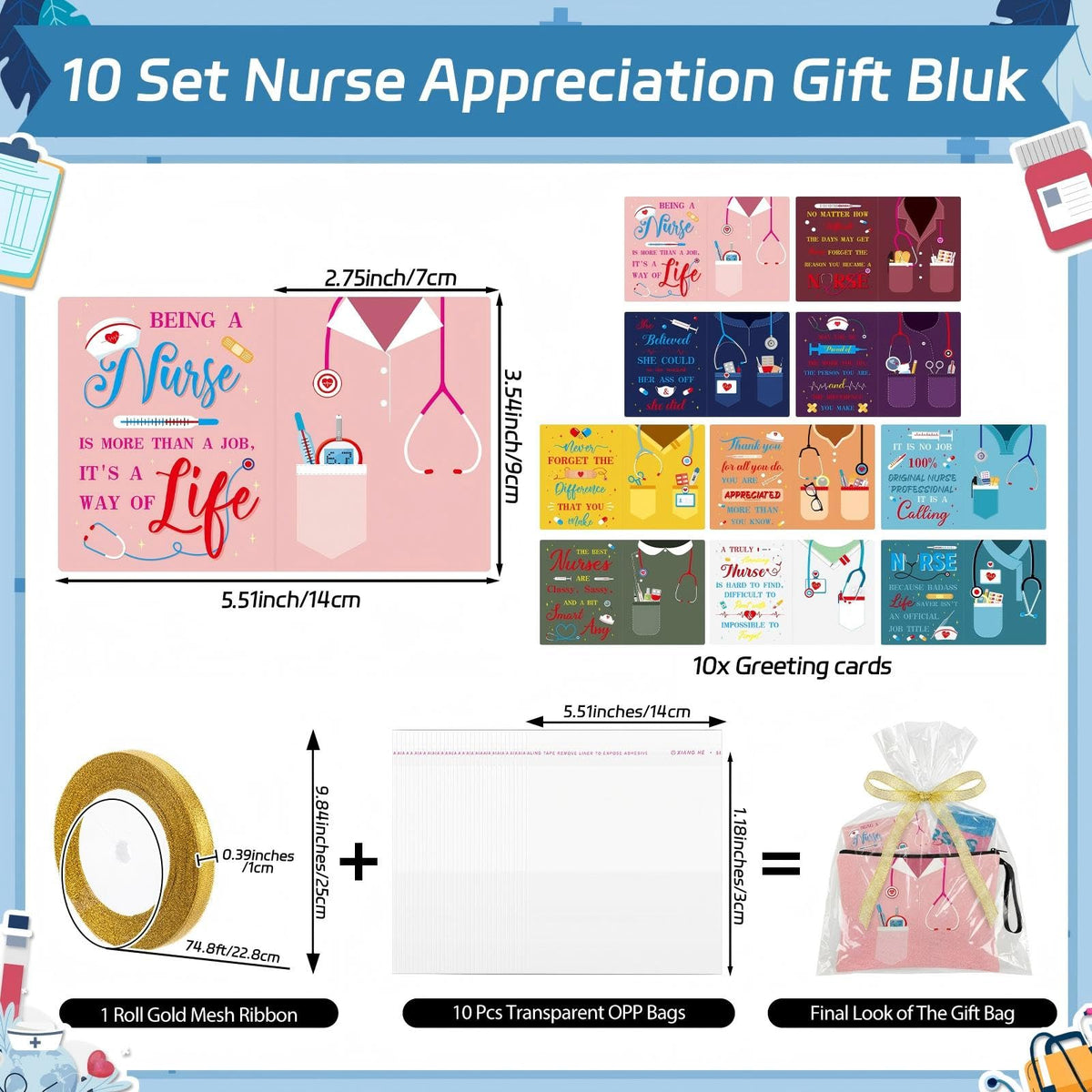 Hushee nurse gift set gold ribbon roll for elegant gifting