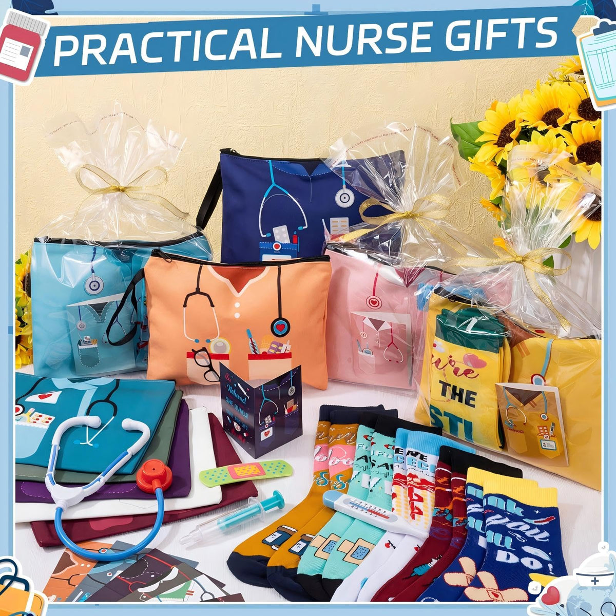Hushee nurse gift set socks with nurse pattern for comfortable shifts