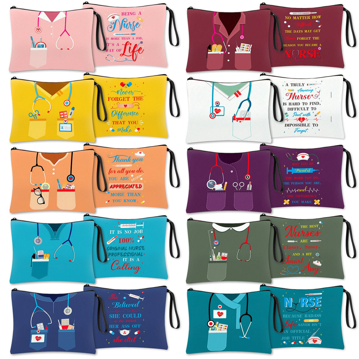 Hushee nurse pattern bags showcase professionalism and care