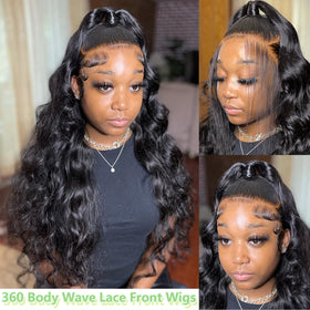 HUWOKS 360 body wave lace front wig cap construction with secure fit