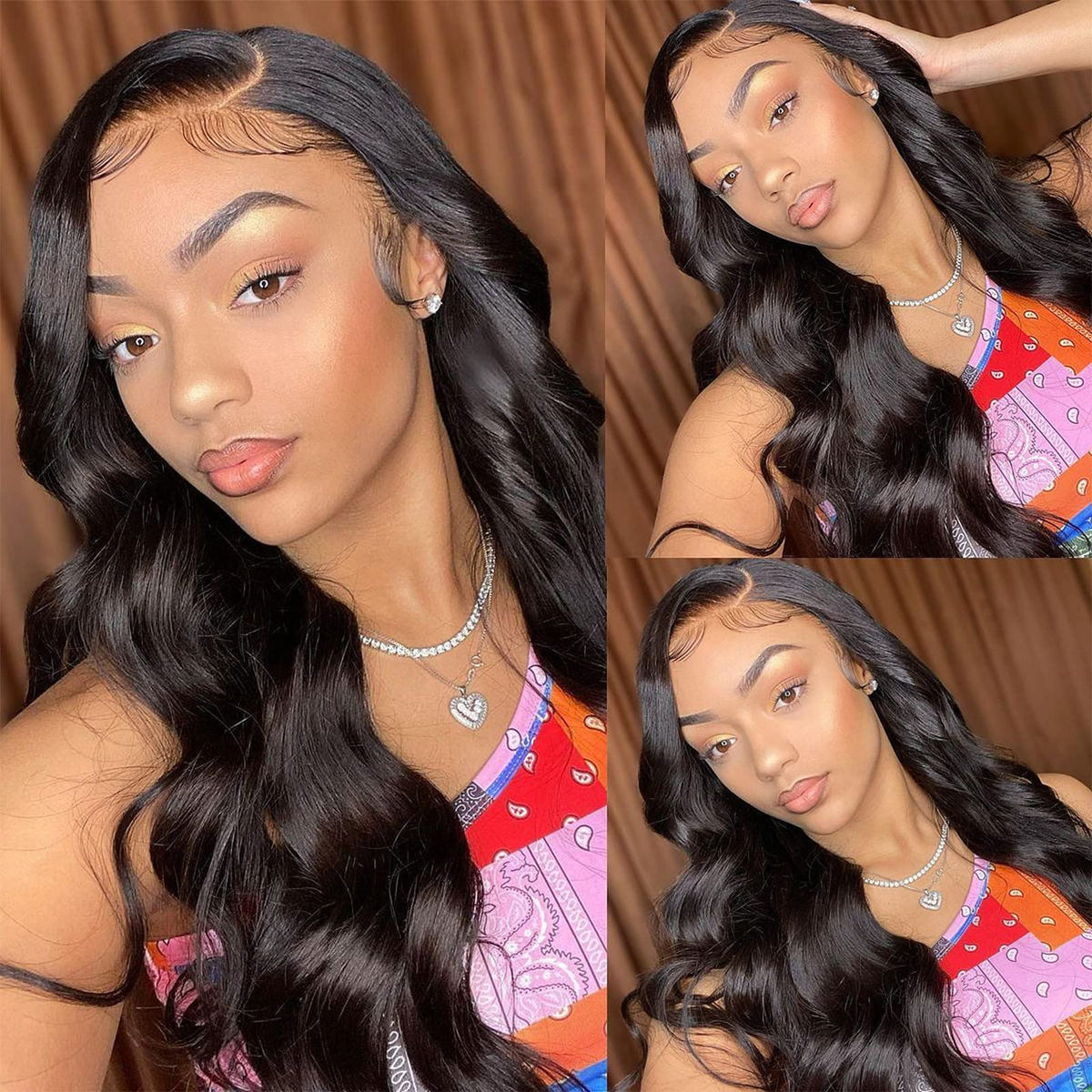 HUWOKS 360 body wave wig ready for ponytail styling