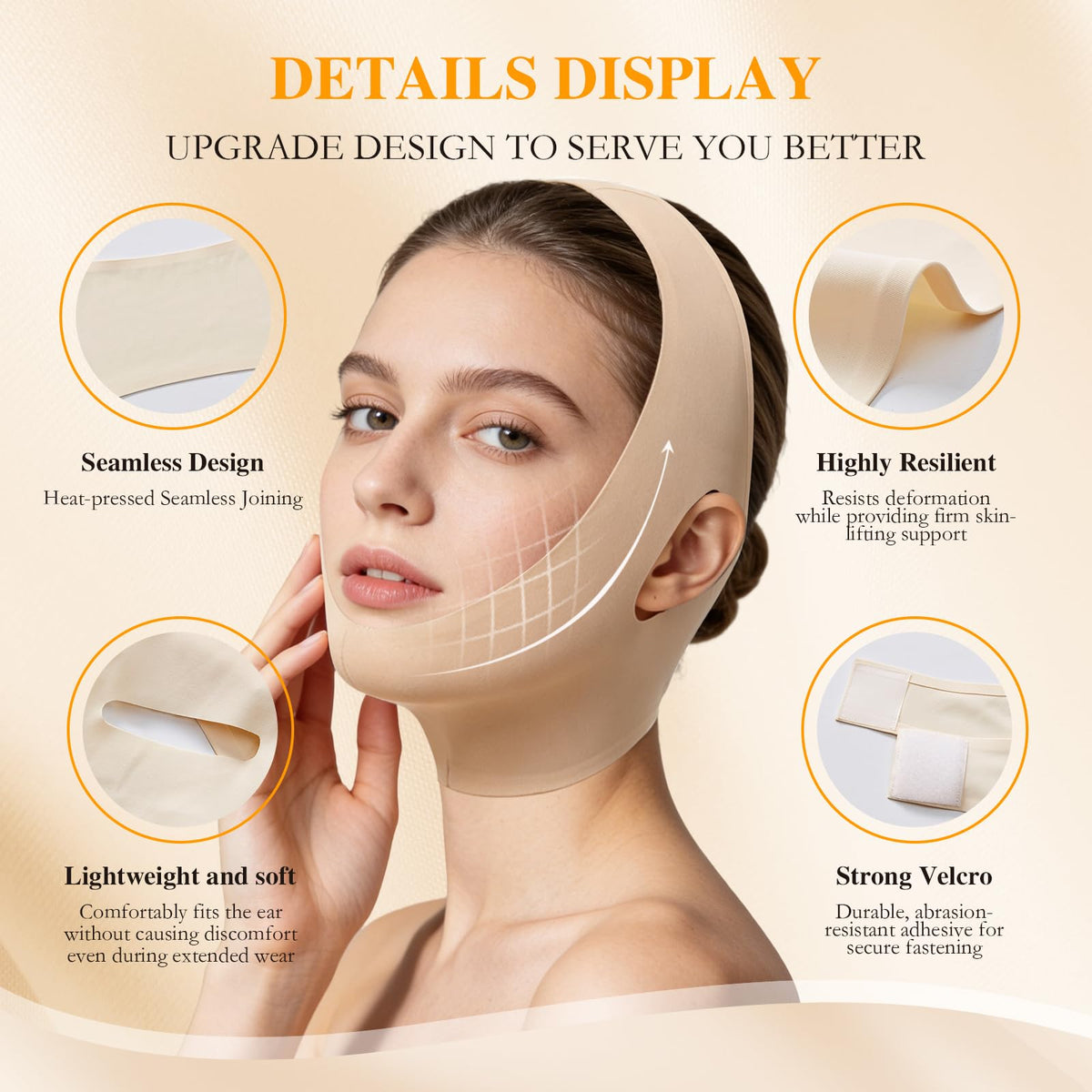 Huxihom Collagen Face Sculpt Wrap with adjustable Velcro straps for a personalized fit.
