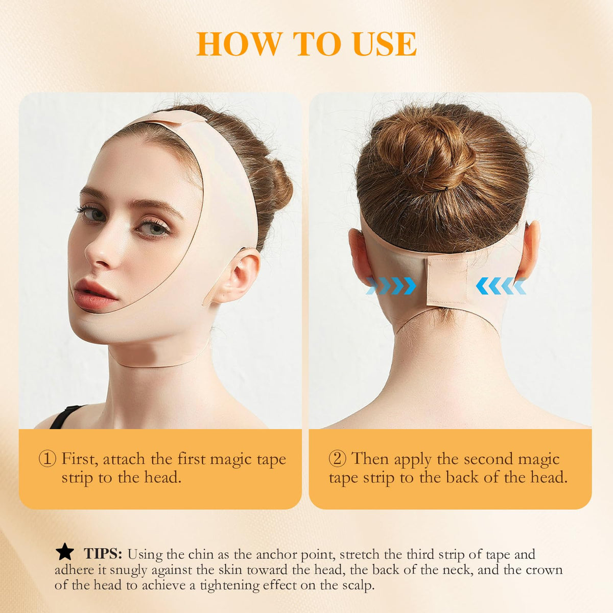 Huxihom Collagen Face Sculpt Wrap highlighting breathable fabric for all-day comfort.