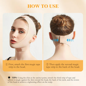 Huxihom Collagen Face Sculpt Wrap highlighting breathable fabric for all-day comfort.