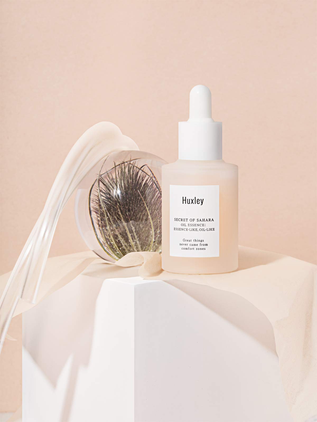 Huxley Secret of Sahara Oil Essence travel-friendly 30 mL packaging highlights portability.