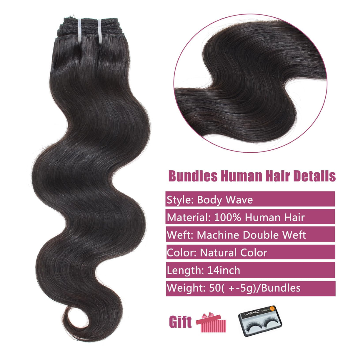 HVN-KVVM Brazilian virgin hair body wave weft showing strong construction.
