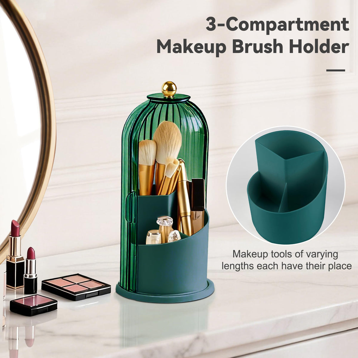 Hvygss brush holder with lid protects brushes from water and dust