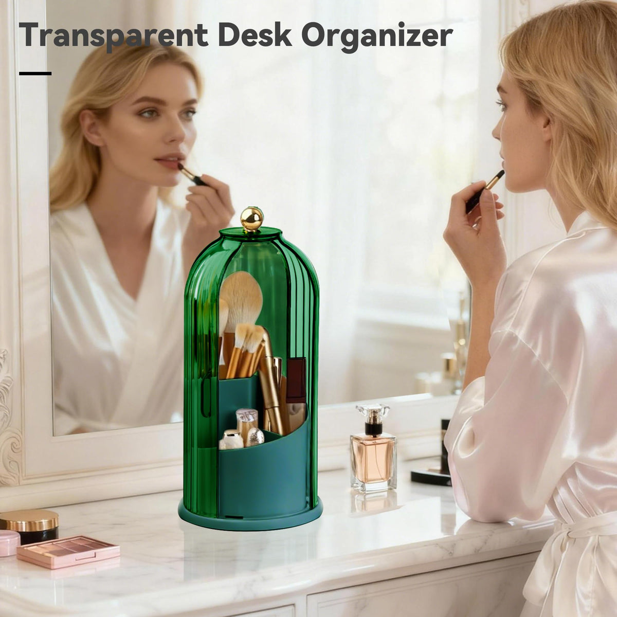 Hvygss three-compartment makeup organizer neatly separates items