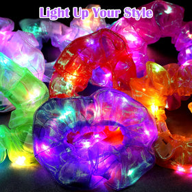Hwahong bright scrunchies worn on the wrist add color accents.