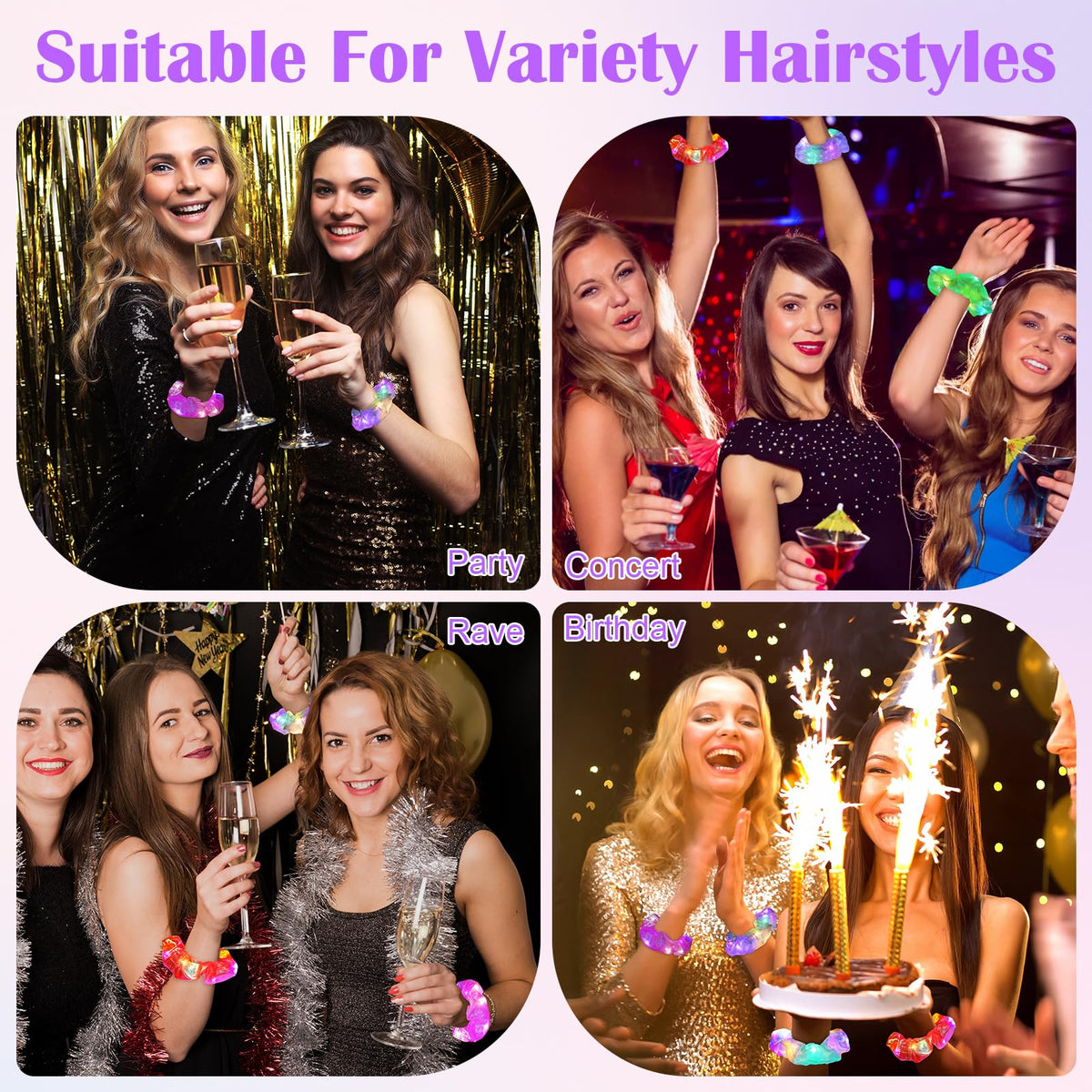 Hwahong gift-ready scrunchies for women and girls at birthdays.