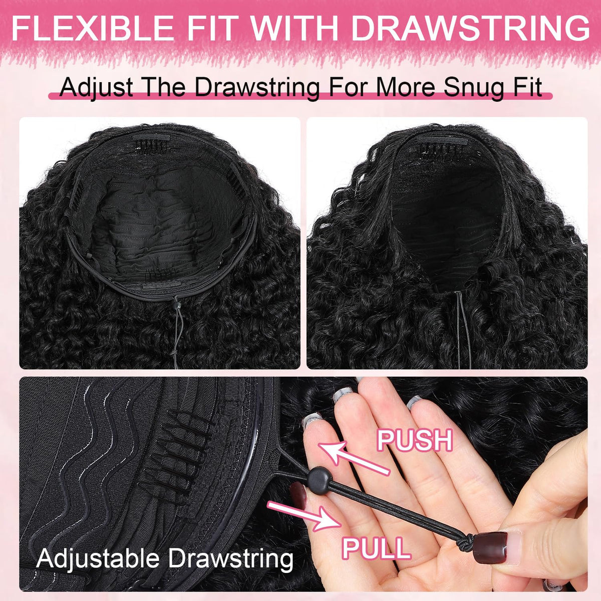 HWOWig 3-in-1 styling options showcase flip-over, headband, or ponytail
