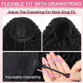 HWOWig 3-in-1 styling options showcase flip-over, headband, or ponytail