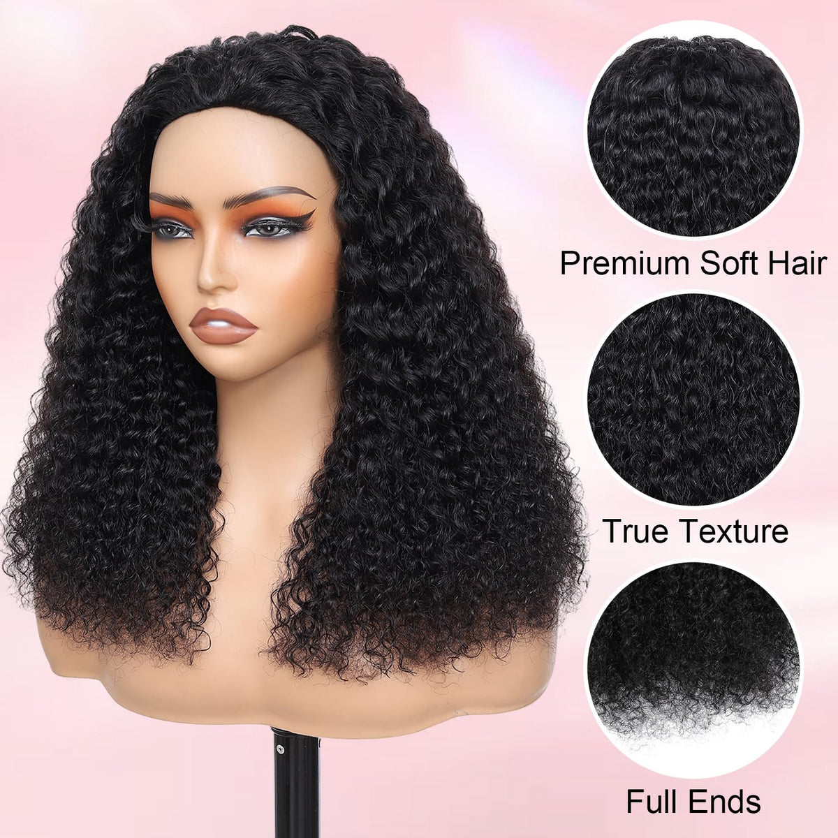 HWOWig half wig cap details close-up shows secure fit and scalp comfort