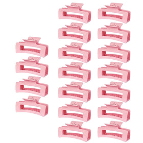 HXOGD 18-pack hair claw clips pink set for quick, secure daily styling.
