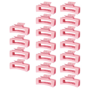 HXOGD 18-pack hair claw clips pink set for quick, secure daily styling.