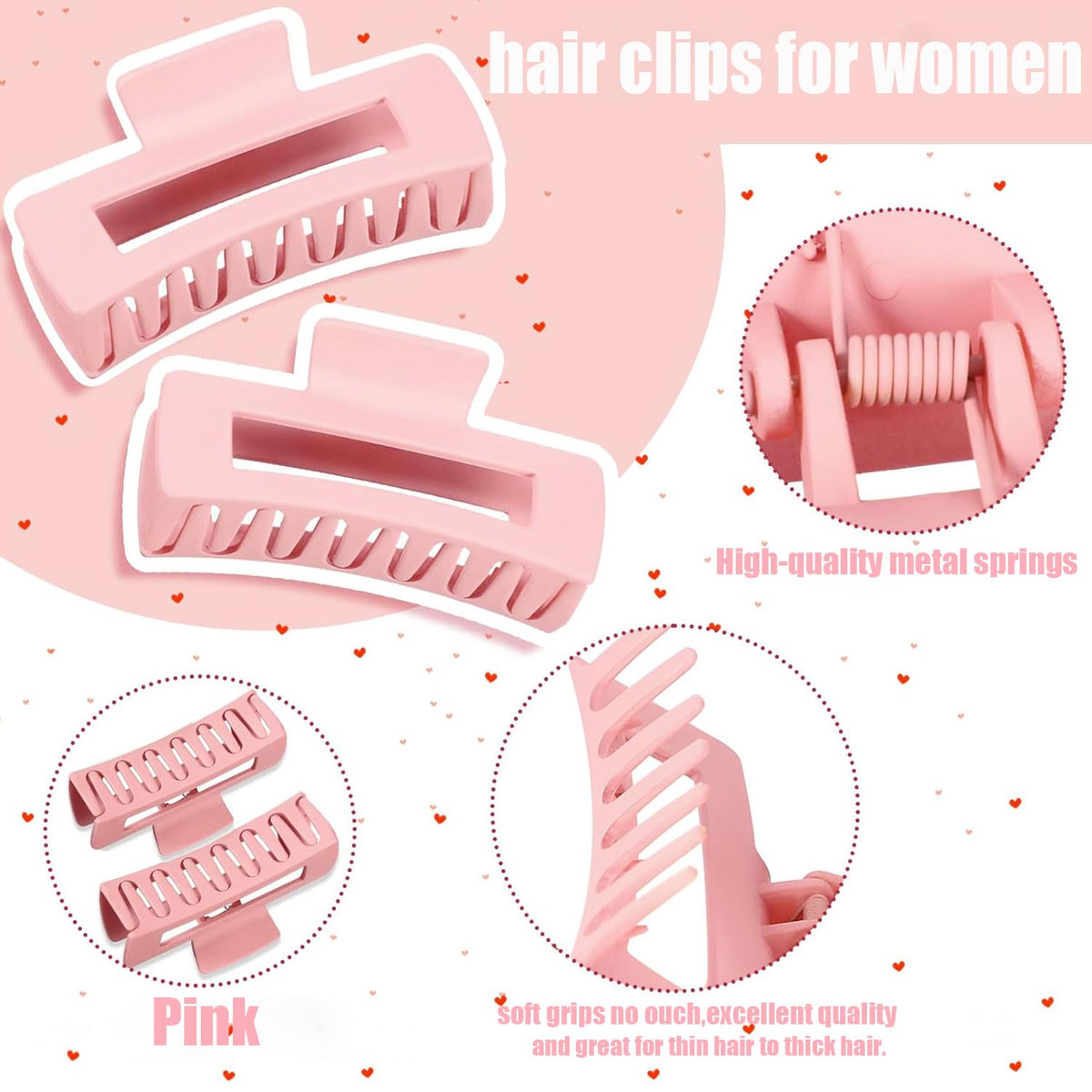 HXOGD non-slip matte finish hair clip for comfortable use.