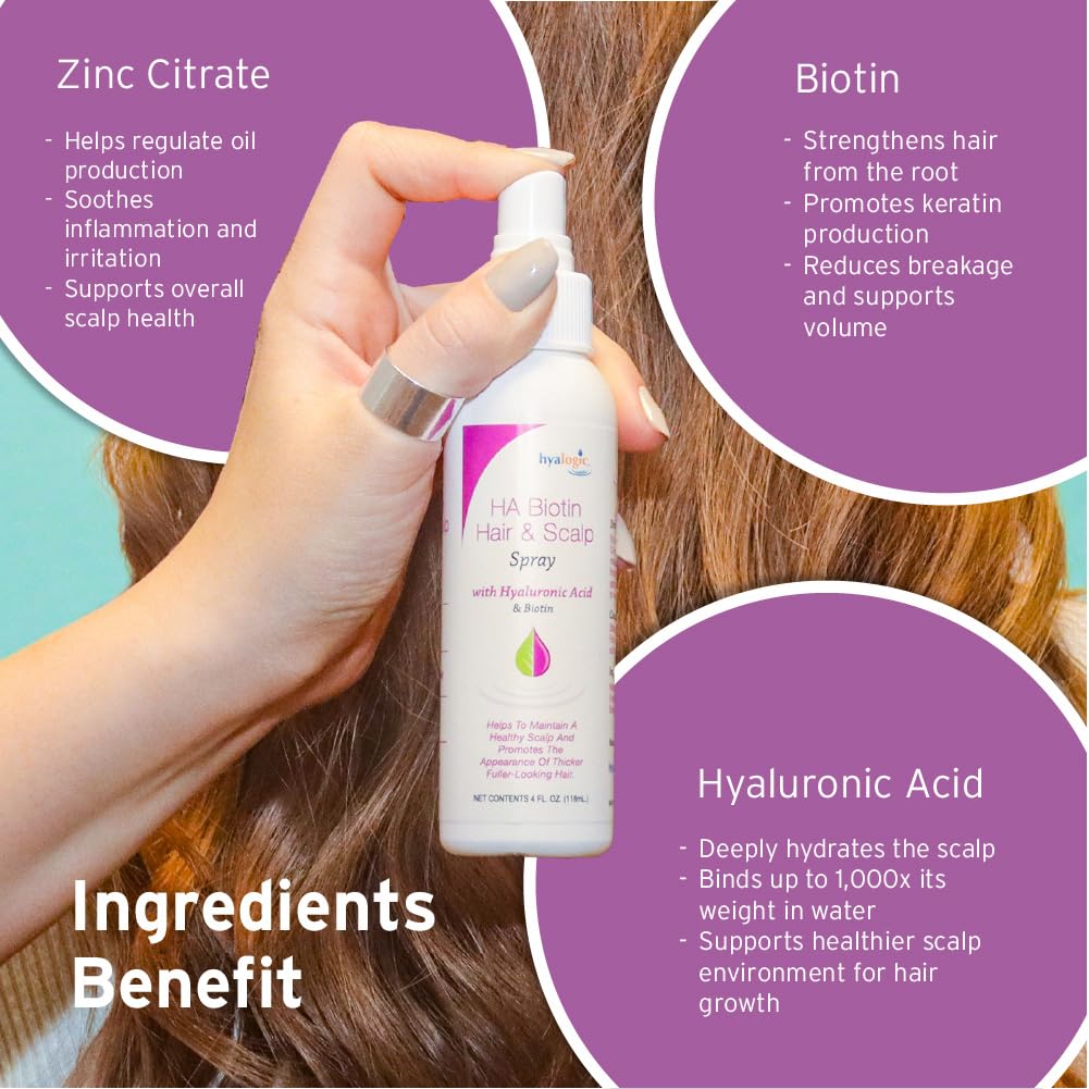 Hyalogic Biotin Volumizing Hair Spray shine finish reveals vibrant, soft hair