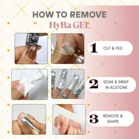 HYBA HyGEL Clear 60ml flexibility imagery emphasizes bendable strength