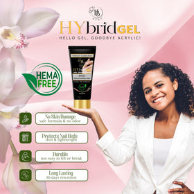 HYBA HyGEL Clear 60ml nail application demo over natural nails